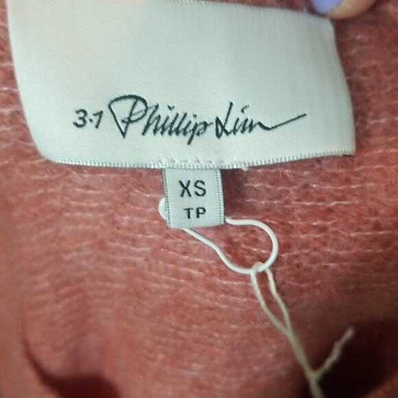 NWT 3.1 PHILLIP LIM Lofty Alpaca Blend Shirred Cuff Sweater In Dusty Coral - Picture 6 of 8